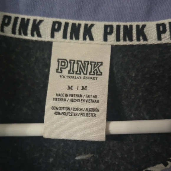 PINK Victoria's Secret Lavender and Black Zip-Up Sweater - Picture 2 of 5